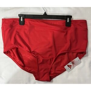 NWT Lands' End Women's Red   Bikini Bottom Size 20W with Tummy Control